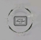 Vintage Clear Glass Marketing Ashtray   Carling Black Label Beer