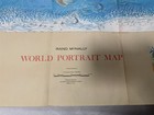 Vintage World Portrait Map Rand Mcnally 4405 Large Wall Size 52 x35 