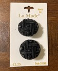 La Mode La Bouton Lansing Buttons On Cards Vintage Fancy Black Lot Of 7