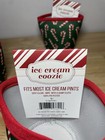 Lot Of 3 Ice Cream Coozie Christmas Candy Cane Fits Most Pints 100  Polyester