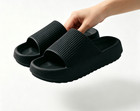 Black Textured Cloud Slides Eu 40 Usw8 5 m7 Non-slip Thick Sole House Slippers