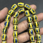Vintage Venetian Chevron Glass Bead Necklace Old African Trade Beads