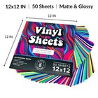 50 Pack Permanent Adhesive Vinyl Sheets Glossy And Matte Finish For Crafts De   