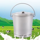 8l 8 5qt 9 84 High Silver Round Stainless Steel Milk Pail Bucket W  Lid  Handle
