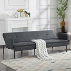 74 8  Convertible Futon Sofa Bed 5-position Adjustable Twin Sleeper Dark Gray