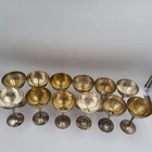 Vintage 12 Pcs Heavy Leonard Epns Silver Plate Wine Glass Goblets 5 3 4  Tall