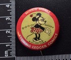 Rare  minnie Mouse Evening Ledger Comics  Beautiful And Scarce Button 1930s