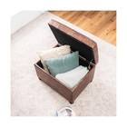 Joveco Leather Storage Ottoman  24  Rectangle Tufted Square Upholstered Bench   