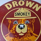 Vintage Forest Service Porcelain Sign - Smokey The Bear Camping Hiking Man Cave