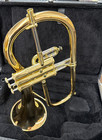 New Carol Brass Cfl-6200-gss-bb-l Flugelhorn gold Brass Bell W  Case  Mouthpiece
