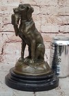 Decorative Bronze Fox With Pheasant Hand Made Marble Base Sculpture Figure Decor