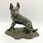 Stunning Vintage Cold Cast Bronze German Shepherd By Heredities Dated 1987 - Vgc