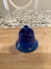Vtg Bell System Ny Telephone Company Blue Glass Bell Paperweight  free Shipping 