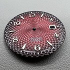 Red 35mm Silver Gradual Nail Datejust Watch Dial No Lume For Nh35 Nh36 Movement