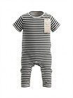 Laree   Co Black   White Striped Bamboo Short Sleeve Romper