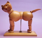 Articulated Wooden Cat kitten Artist Posable Jointed Model Mannequin