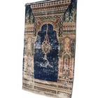 Vintage Blue Prayer Rug - 2x4 Ft   Handmade Wool Turkish Carpet