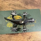 Golden Pond Collection Ceramic Gecko Lizard Figurine Blue Glaze Boxed 5 5 