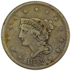 1842 Braided Hair Large Cent Pcgs Vf Details Cleaned Large Date