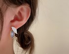 Women 925 Sterling Silver Earrings Studs Gold Elegant Simple Leaf Style 0098