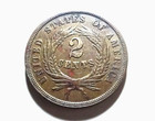 1864 Large Motto Two Cent  Cxh  Xf