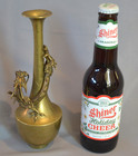 Fine Antique Japanese Bronze   Brass Figural Dragon Vase Meiji Period