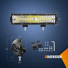 12  300w Triple Row Combo Led Light Bar 30000lm W  16awg Wiring Harness Kit