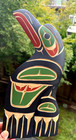Northwest Coast Native Large Beautifully Detailed Yellow Cedar Raven