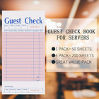 4 Pack Pink Guest Checks Books For Servers  Server Note Pads  Waiter Checkbook 