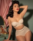 Vintage 50s 60s Shape-ease Bullet Bra Strapless Cone Sheer Lace 34b Usa Pinup