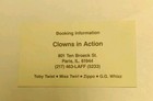Toby Twist And Miss Twirl The Domino s Pizza Clowns Business Card