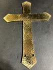 Church Solid Brass Hand Hammered Cross 8  W X 12  T 3 16  Thick  light Scratches