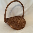Vintage Woven Wicker Country French Garden Gathering Basket Trug With Handle 10 