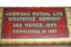 Rare Antique American Mutual Life Ins co des Moines Ia Treasure Chest Coin Bank