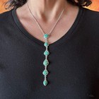 Sterling Silver Southwestern Style Turquoise Lariat 18 -20  Necklace For Women