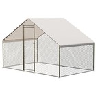 Large Metal Chicken Coop  Walk-in Poultry Cage With Waterproof And Anti-uv Cover