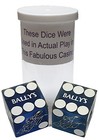Authentic Bally s Vegas Casino Craps Dice Pair Blue Frosted Matching Serial  s