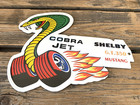 Vintage Ford Cobra Jet Mustang Shelby Gt 350 Gas Station Porcelain Oil Pump Sign