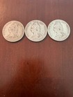 Lot Of 3 Great Britain 92 5  Silver 1 2 Crowns 1889  1890   1891 Queen Victoria