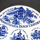 Vintage Pennsylvania Dutch Country Blue White Souvenir Plate Made Japan 7 