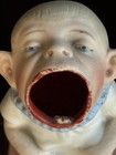 Antique vintage Bisque Ashtray Or Toothpick Holder Wide Mouth Baby 3    Figurine