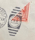 Mexico Stamp Cover - Sc  358 Bisect  1914 Cover  Used hinged