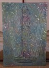 Vintage Japan Temple Art Buddhist Hand Painting 1977 Japanese Paper Craf