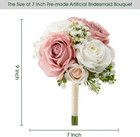 6pc Bridesmaid Bouquets Artificial Silk Flowers Dusty Pink White Wedding Decor