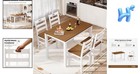 Dining Table Set For 4 Solid Wood Farmhouse Kitchen Chairs Dimensions 5 Piece