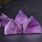 Natural Purple Amethyst Quartz Crystal Pyramid Chakra Healing Reiki Stone Tower