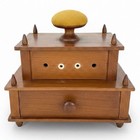 Antique 19th Century 3-tier Shaker Wooden Sewing Box  Spool Cabinet   Contents
