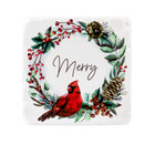 Midwest Cbk Coaster  Cardinal On A Wreath- Set Of 4