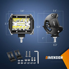 60w 4  Led Light Bar Combo - 2pcs Flood Spot Work Lamp With Wiring Kit