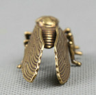 1 8  Curio Chinese Bronze Insect Animal Lucky Cicada Small Statue Pendant               
